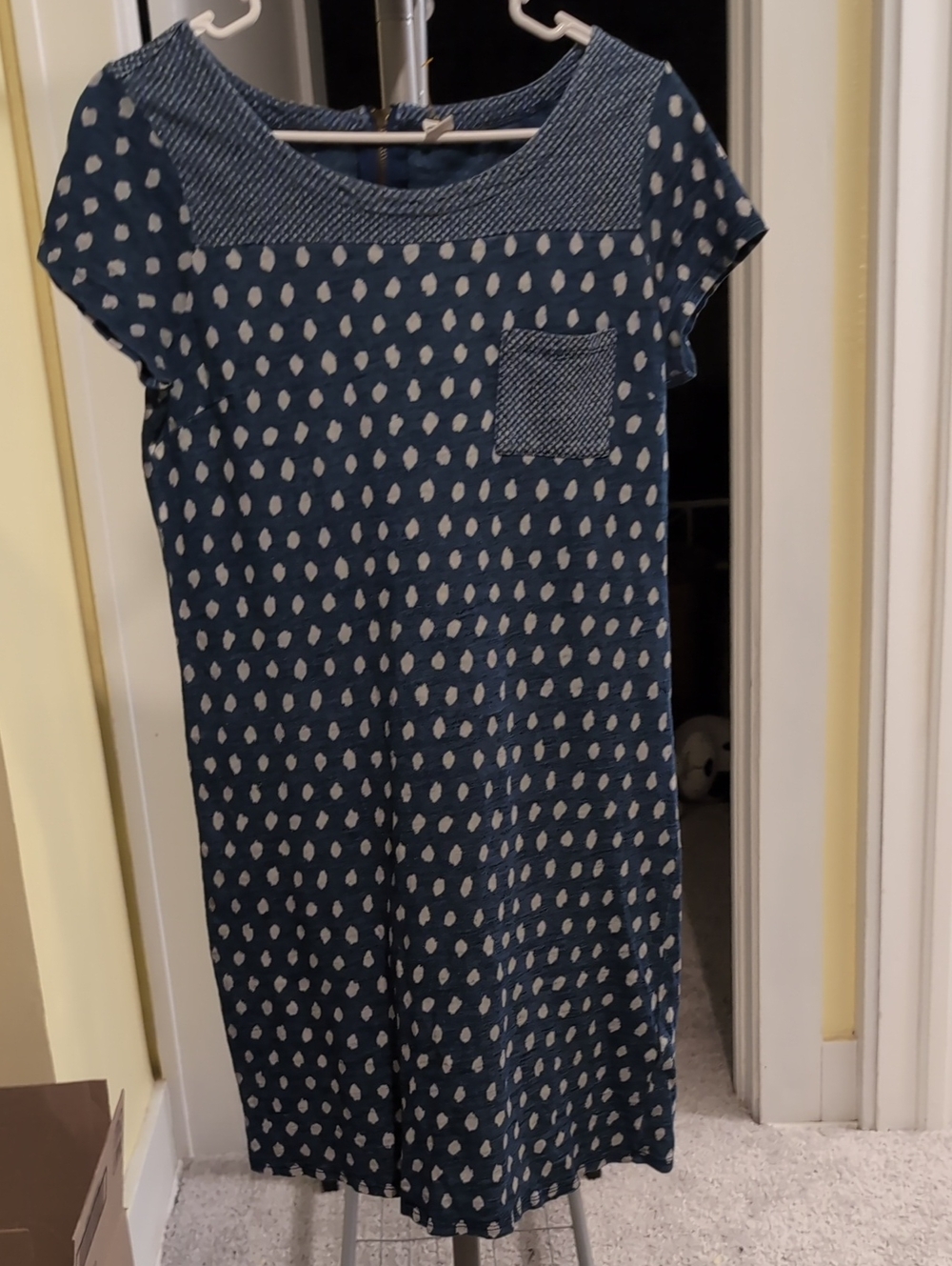 Old Navy Navy and White Dot Cotton Dress with Pocket